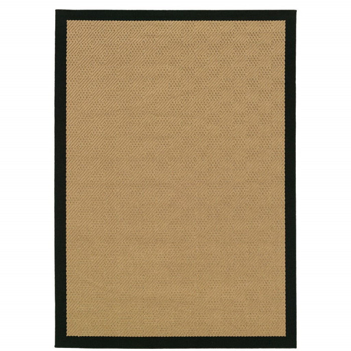 5' X 8' Indoor / Outdoor Area Rug - Beige / Black