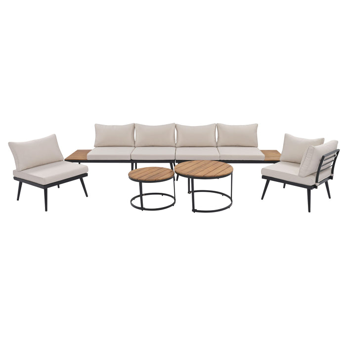 Modern Outdoor Sectional Sofa Set With Nesting Coffee Tables Hearth and Haven