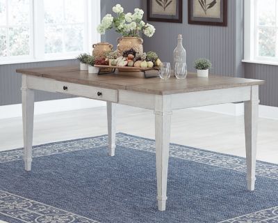 Skempton - RECT DRM Table w/Storage - White Signature Design by Ashley®