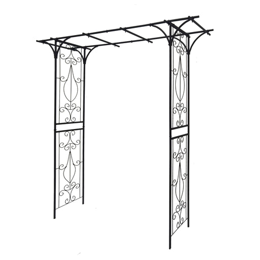 Metal Garden Arch Climbing Plants Support Rose Arch Outdoor - Black Daily Nest