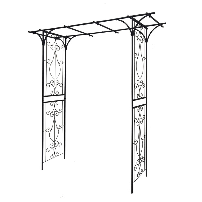 Metal Garden Arch Climbing Plants Support Rose Arch Outdoor - Black Daily Nest