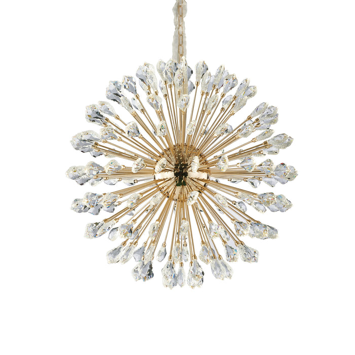 Michael Amini Lighting - Solara 32" Round Crystal LED Chandelier - Gold Michael Amini