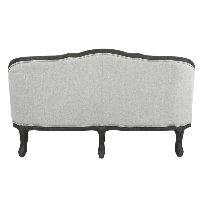 Samael - Loveseat With 2 Pillows - Gray Linen & Dark Brown ACME
