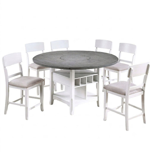 Contemporary Counter Height Dining Set With Built In Lazy Susan Home Essentials