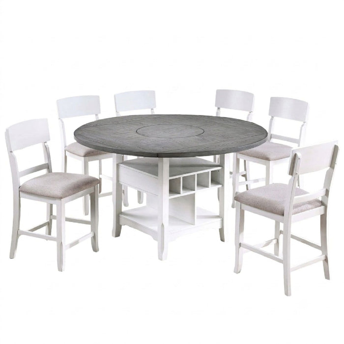 Contemporary Counter Height Dining Set With Built In Lazy Susan Home Essentials