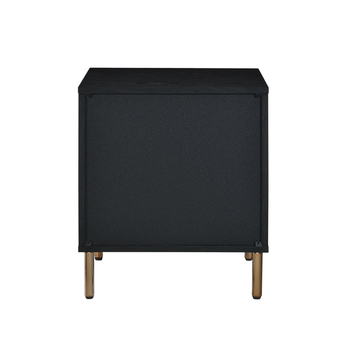 Myles - Nightstand - Black / Gold / Silver