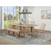6 Piece Extension Leaf Dining Set With Expandable Table, Spindle Back Chairs And Bench - Natural Furniture Max
