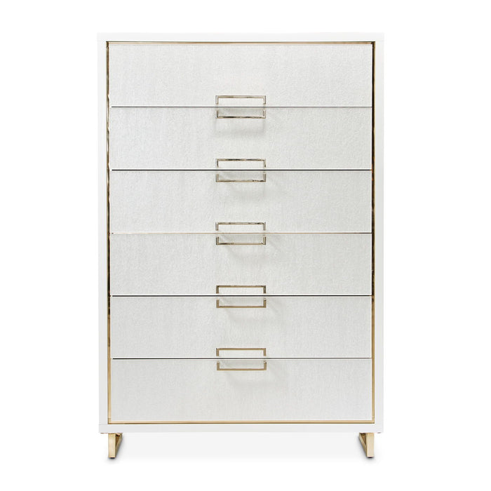 Palm Gate - 6-Drawer Chest - Cloud White