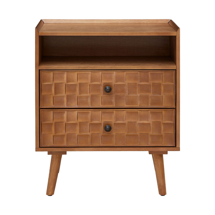 Nightstand With Charging Station, 2 Drawer Bedside Table With Shelf And USB / AC Ports Home Essentials