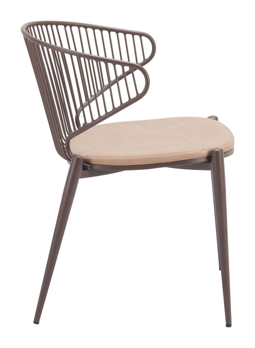 Silues - Dining Chair (Set of 2) - Taupe / Brown Zuo Modern