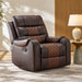 Heated Massage Recliner With Remote Control - Brown Home Essentials