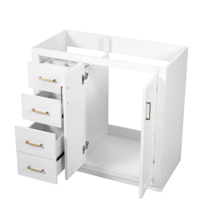 Retro Style Bathroom Vanity, 3 Drawers & Soft Closing Doors Hearth and Haven