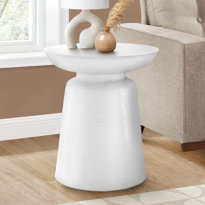 Drum Accent Side Table, Hammered Texture 8th Street
