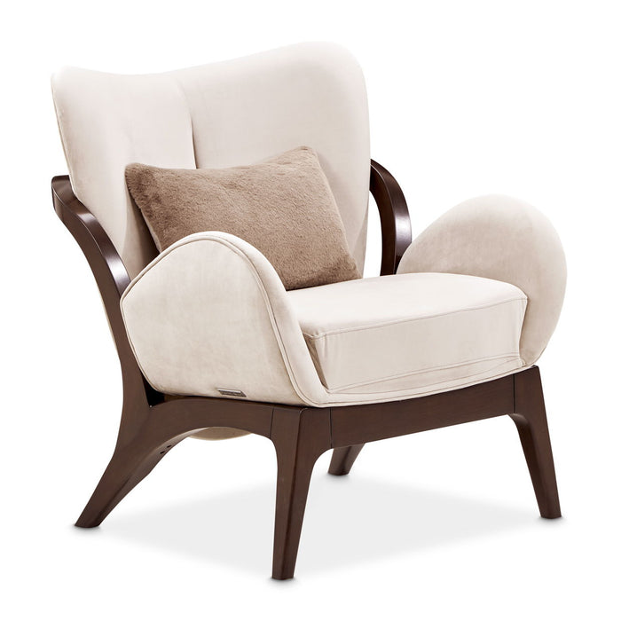 Camellia Field - Velvet Accent Chair - Porcini / Warm Pecan