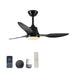 Ceiling Fan With Light, 3 Blades, Remote Control, 6 Speed Reversible DC Motor For Living Room - Black Daily Nest