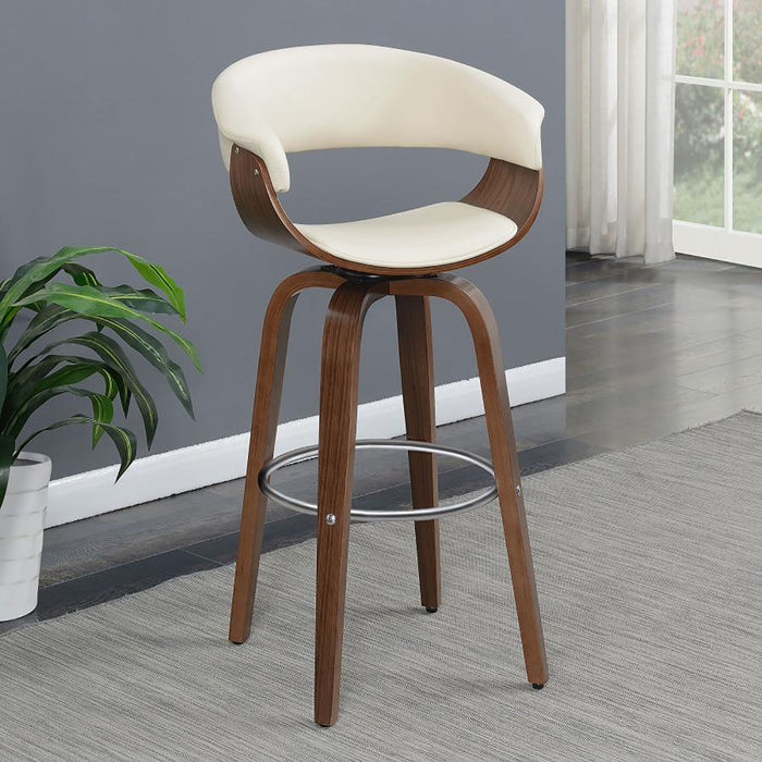 Swivel Bar Stool Elegant Design With Upholstery - Cream Furniture Max