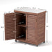 Potting Bench With Storage Cabinet And Metal Table Top For Outdoor Home Essentials
