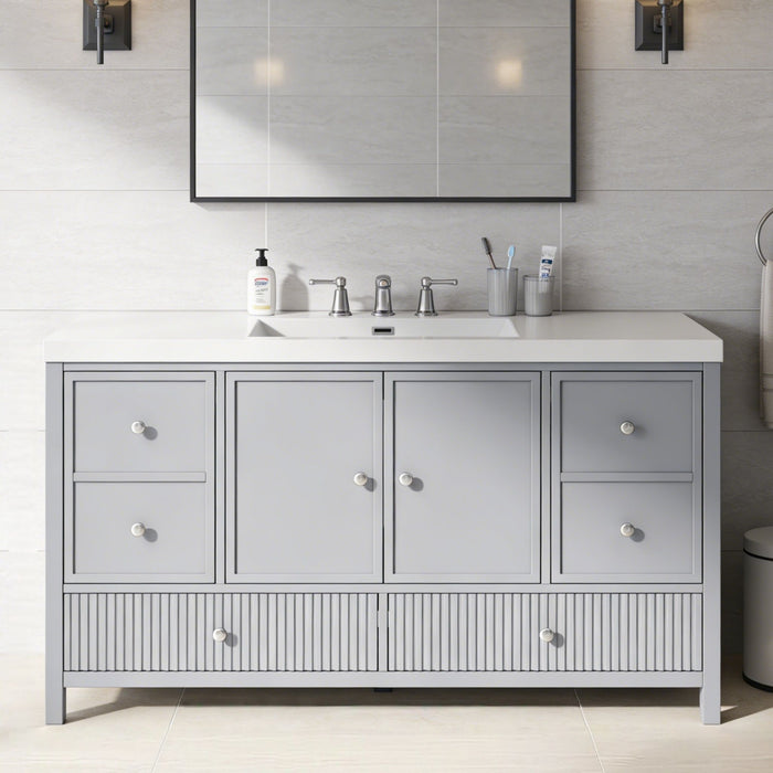 Bathroom Vanity With Separate Sink, Soft Close Doors And 4 Drawers Noble House
