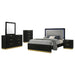 5 Piece California King Bedroom Set With Upholstered Headboard - Black Furniture Max