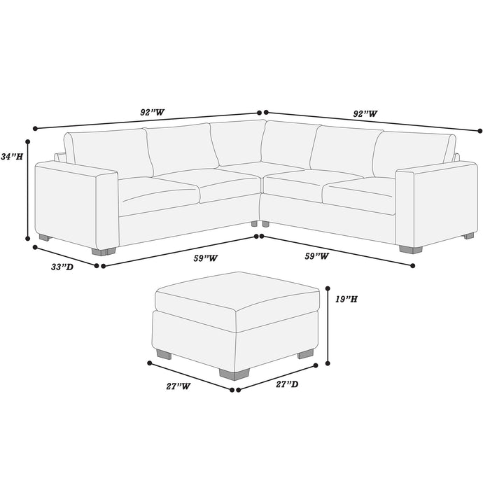 Contemporary Sectional Set With Ottoman Home Essentials