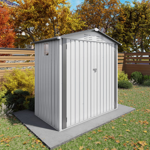 Garden Tool Shed Metal Storage Shed With Peaked Roof Waterproof Lockable Door Daily Nest