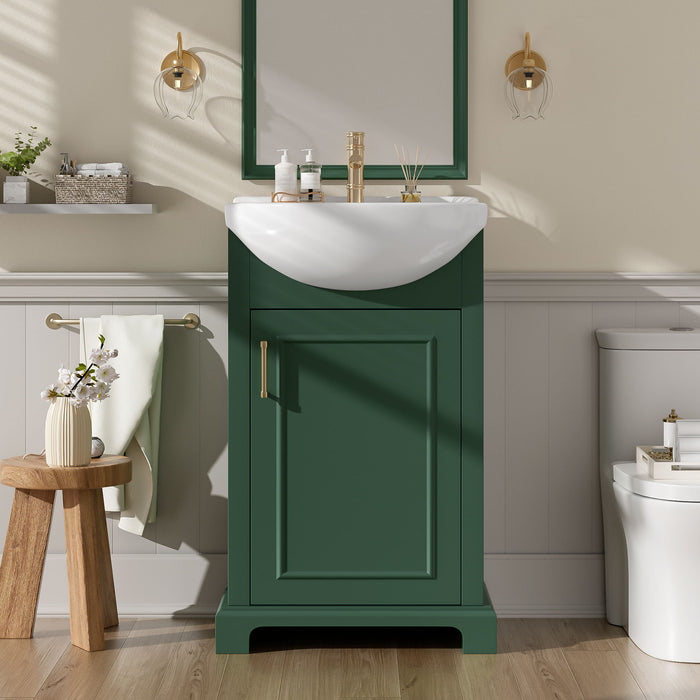 20" Bathroom Vanity With Bulged Sink, Freestanding Single Vanity Set, Soft Close Door Hearth and Haven