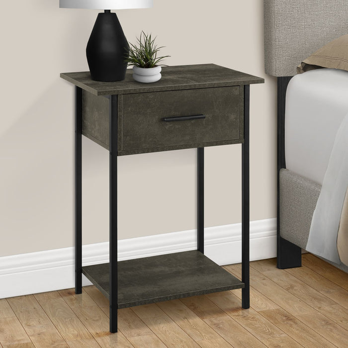 Contemporary 2 Tier Accent Table With Storage Drawer 8th Street