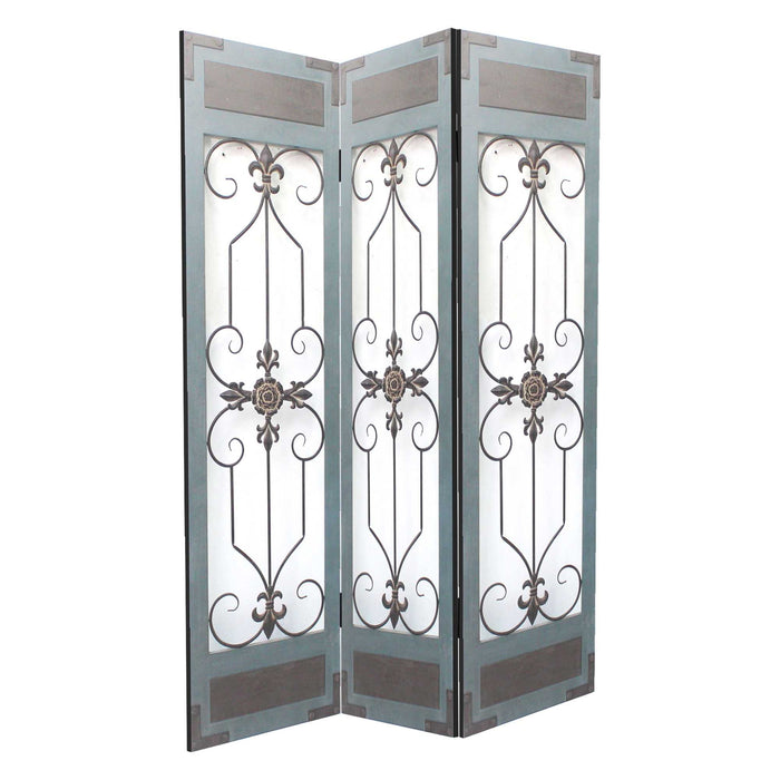 Wood Metal Screen - Light Blue