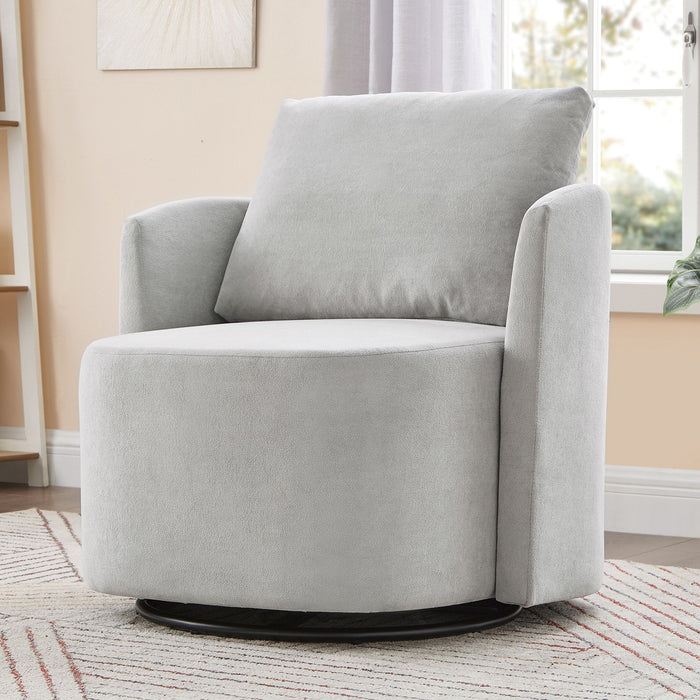 360° Modern Swivel Chair With Upholstered Curved Design