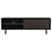 Manaya - 2 Door Stand With Open Shelving And Hidden Storage - Charcoal Black Furniture Max
