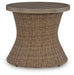 Laguna Heights - Round End Table With Umbrella Option - Beige Signature Design by Ashley®