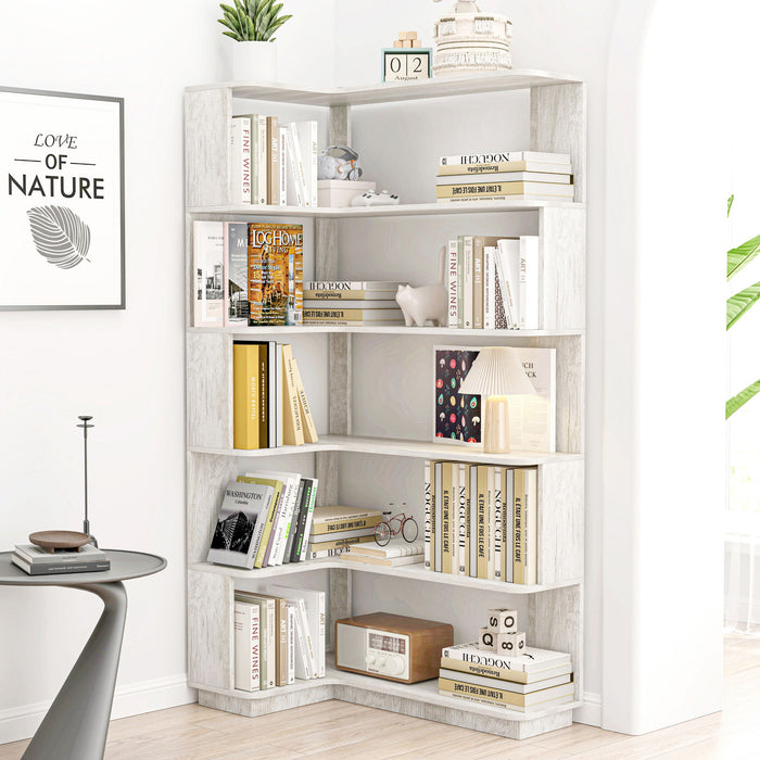 L-Shaped Corner Bookshelf Home Essentials