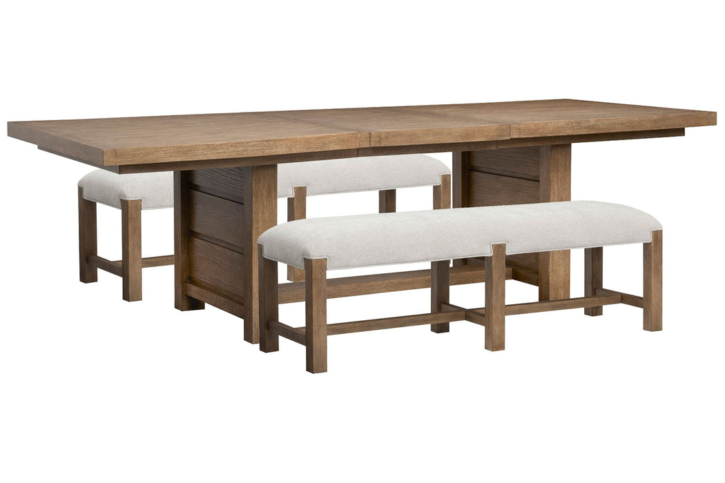 Plum Creek - Trestle Dining Table Set Magnussen Furniture