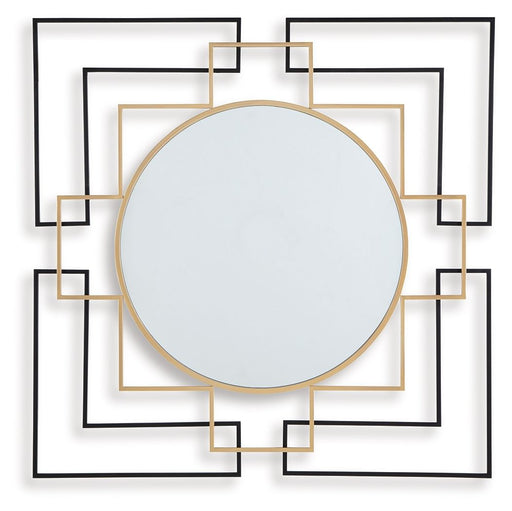 Oceanal - Accent Mirror - Black / Gold Finish Signature Design by Ashley®