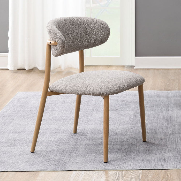 Kacey - Side Chair Set of 2) - Gray Boucle & Natural
