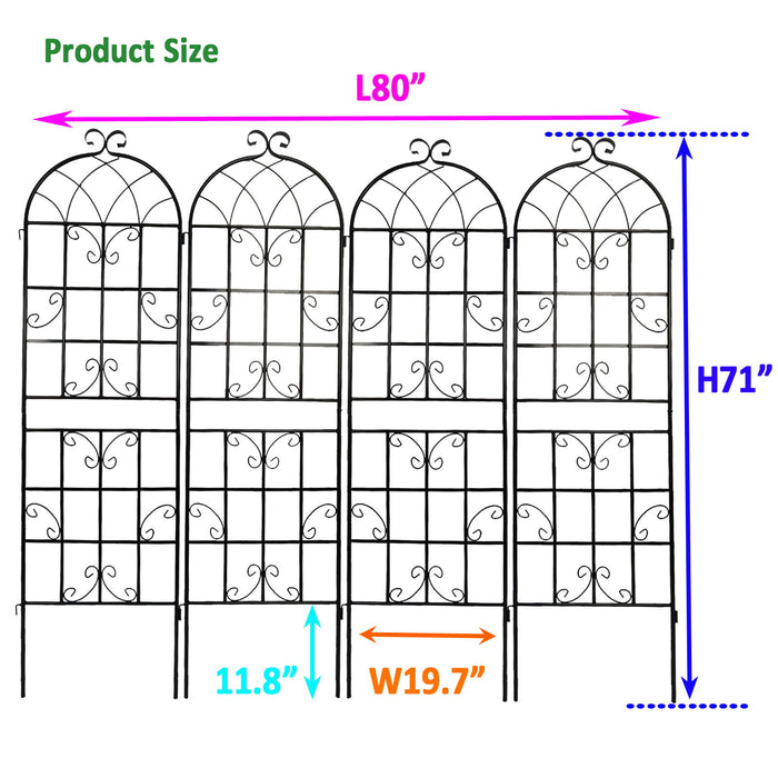 Metal Garden Rustproof Trellis For Climbing Plants Outdoor Flower Support Daily Nest