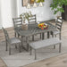 6 Piece Dining Table Set With Ergonomic Seating Hearth and Haven