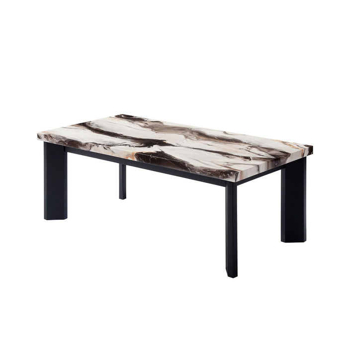 Strata - Faux Marble 3 Piece Occasional Set (1 Coffee & 2 End Tables) - Black / White New Classic