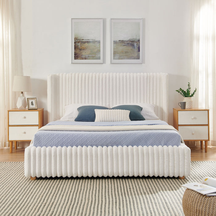 Functional Vertical Striped Bed With Gas Lift Storage Home Essentials