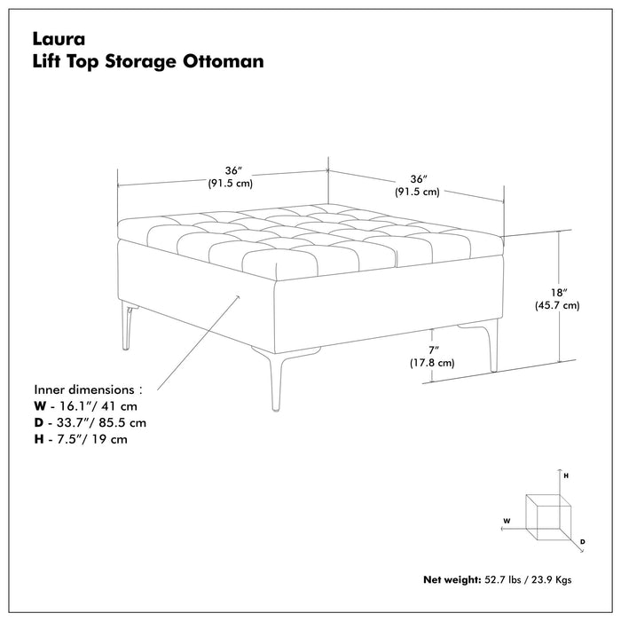 Laura - Lift Top Storage Ottoman Simpli-Home