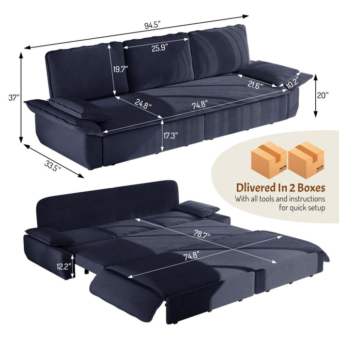 King Size Pull Out Sofa Bed, 3 In 1 Convertible Multifunctional Home Essentials