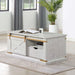 Coffee Table With Storage Drawer And Open Shelves - Antique White / Gold Home Essentials