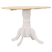 Round Dining Table With Drop Leaf Pedestal Base, Expandable Top - Natural Furniture Max