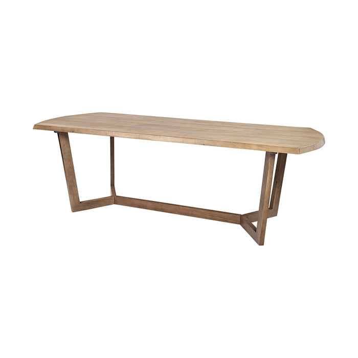 Rectangular Solid Wood Top And Base Dining Table - Brown