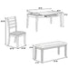 6 Piece Dining Set Table With Storage Ladder Back Chairs And Bench - Walnut Home Essentials