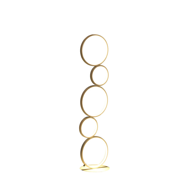Metal Five Circle Geometric Sculpture LED Table Lamp - White