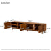 TV Stand With Legs, Media Console, 4 Cabinets For Living Room - Natural Wood Hearth and Haven