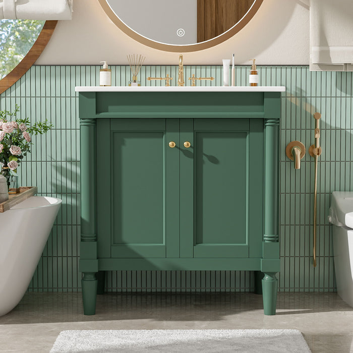 Bathroom Vanity Cabinet With Sink, Soft Close Doors, Storage Cabinet Hearth and Haven