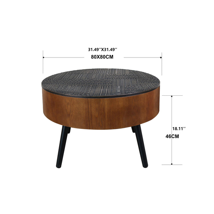 Round Coffee Table With Storage Function For Living Rooms Home Essentials