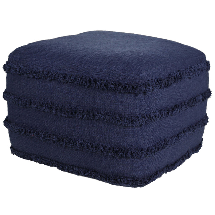 Cotton Square Ottoman 18" - Blue